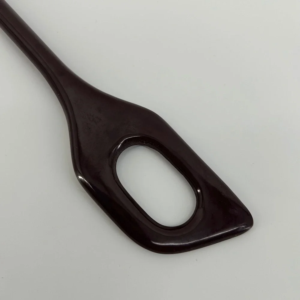 Vintage Melamine Mixing Spoon Brown Danish Modern Slotted Paddle JP-603 12.5